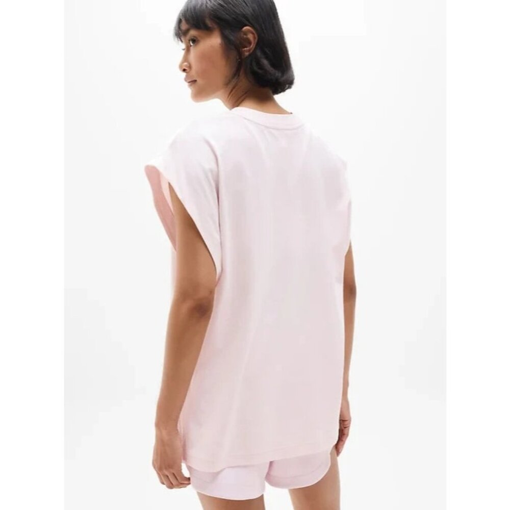 Athleta M True Cotton Oversized Dolman Muscle Shirt Shell Pink Medium Regular - Picture 3 of 8